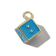 Modern Dice Love Pendant | Enamel Poker Heart Charm