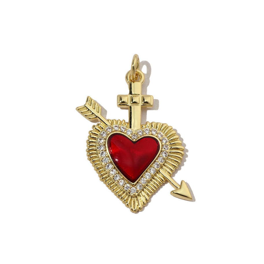 3D Heart Pendant | Enamel Zircon Love Charm Holiday Gifts