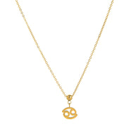 12 Zodiac Sign Charm Pendant Steel 18K Gold Tarnish Resistant