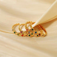 Colorful CZ Band Ring JSR23080502