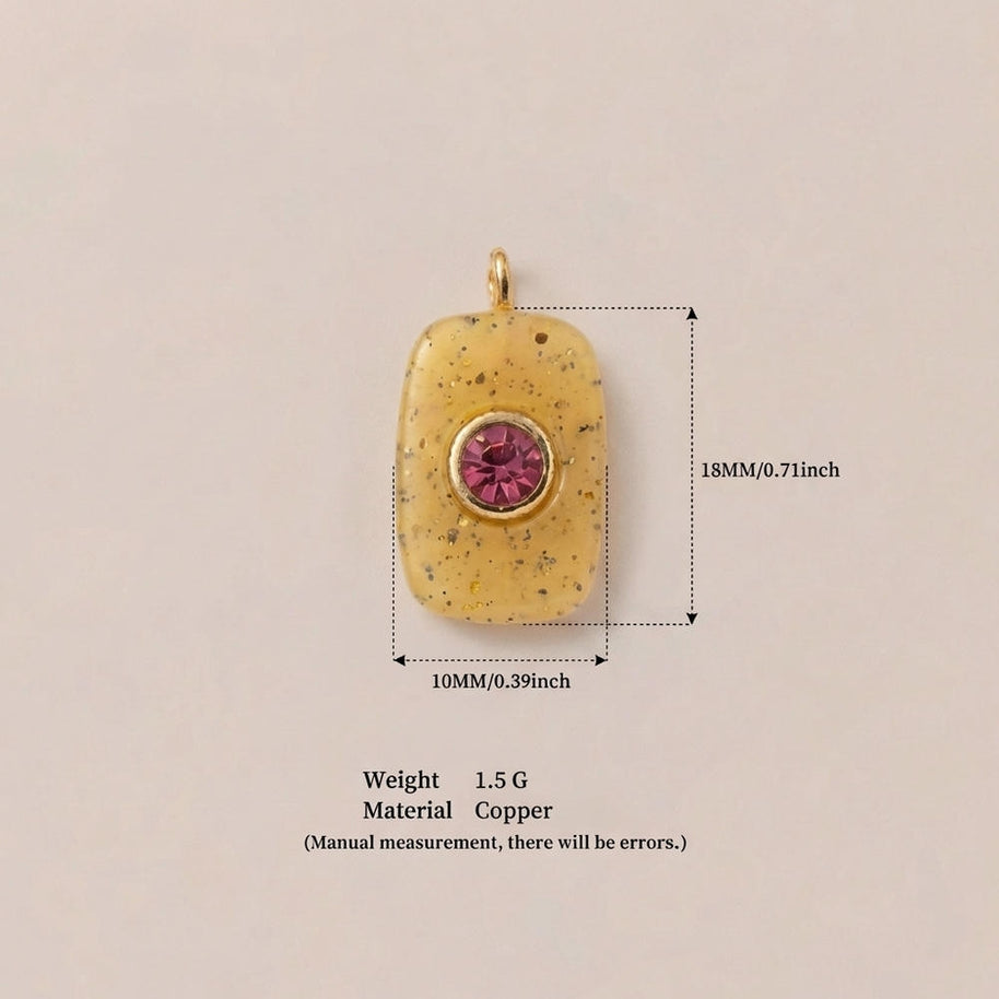 Glass Zircon DIY Pendants Dopamine Colorful Birthstone Charm
