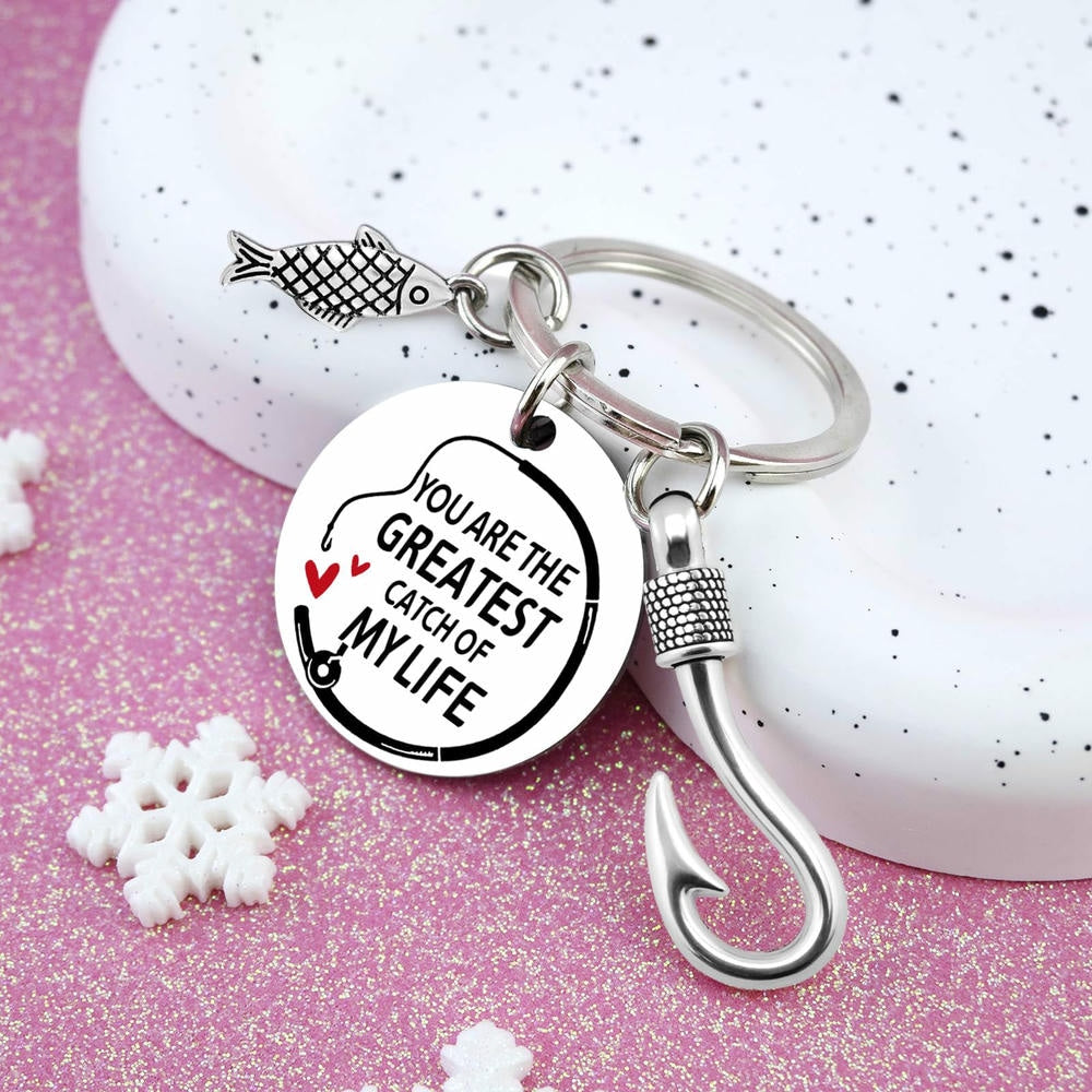 Fishing Keychain | Fish Hook Pendant | Angler Gift