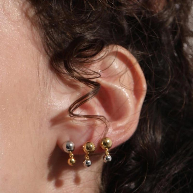 Two Tone Ball Stud Earring