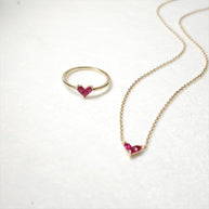 Heart Red Corundum Necklace GS628