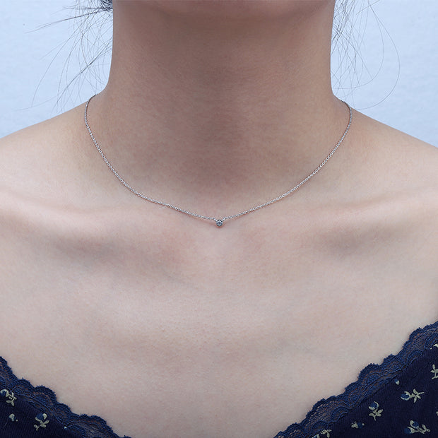 Sterling Silver Bezel Necklace