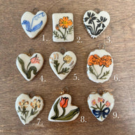 DIY Flower Grass Pendant Heart Print Colorful Charm JX252601S