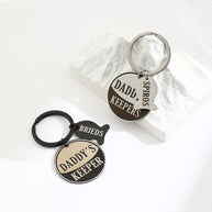 Dad Keychain | Fish Round Pendant | Titanium Steel Gift