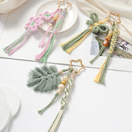 Cotton Spring Tassel Keychain Handmade Woven Fashion Gift