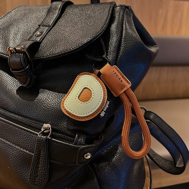 Letter Keychain | Leather Alphabet Charm | Dopamine Style
