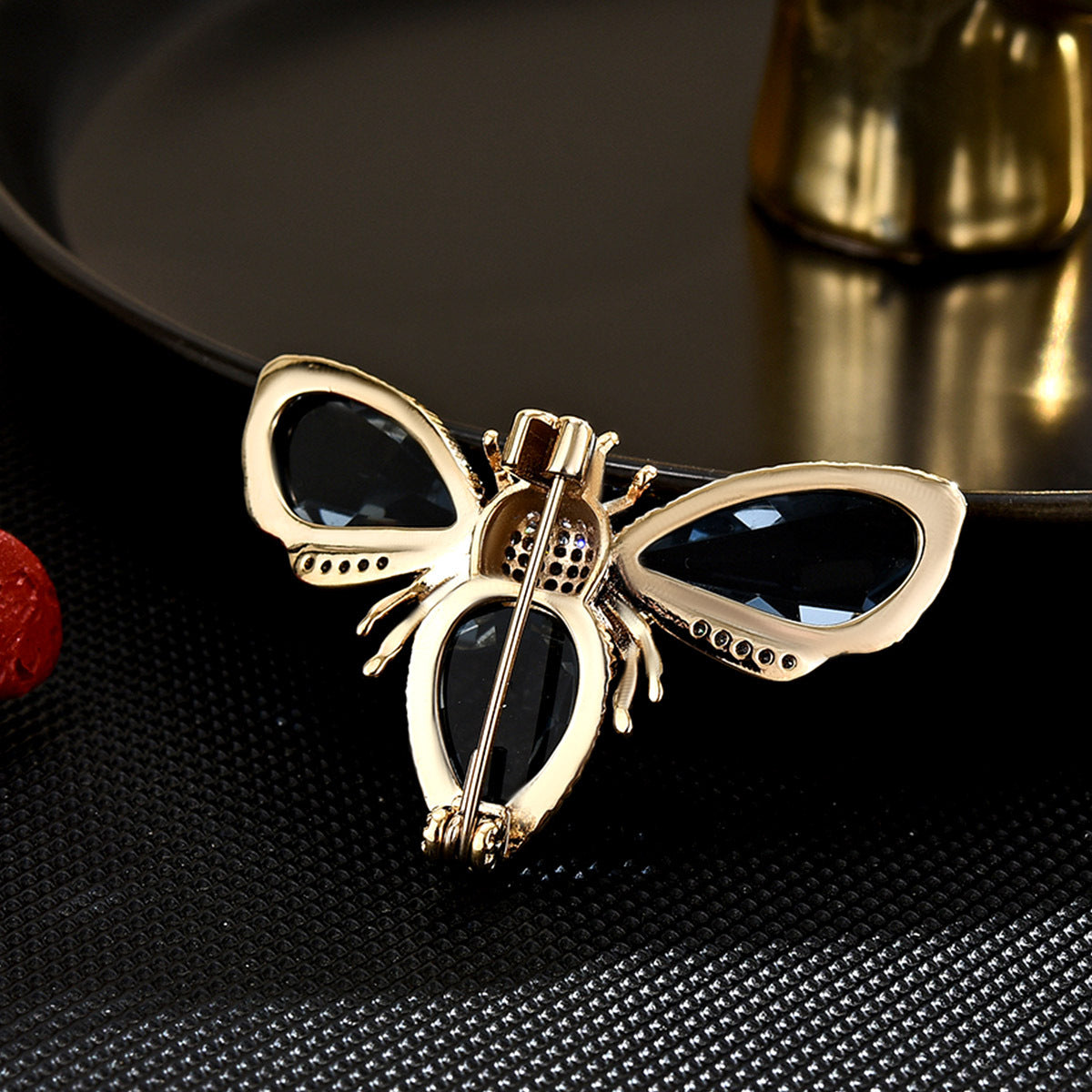 Crystal Bee Brooch | Vintage Insect Pin | Women's Suit