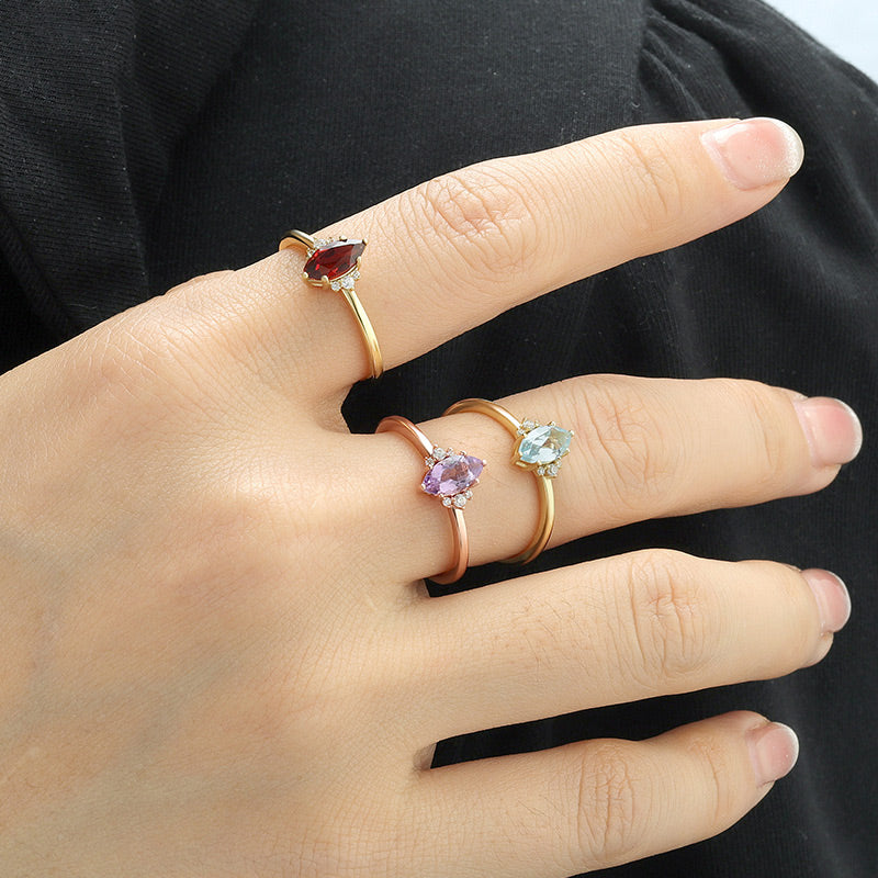 Sky Blue Topaz Marquise Ring