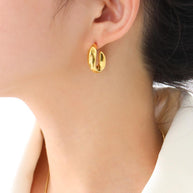 Irregular Bold C Hoop Earring