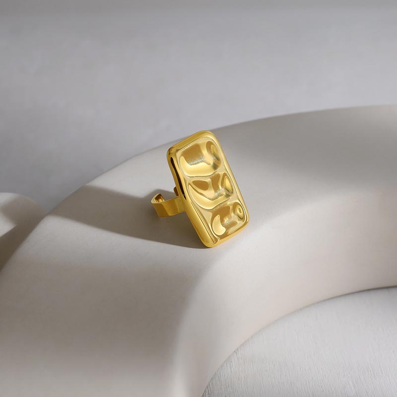 Textured Rectangle Open Ring JSR020016