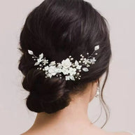 Clay Flower Bridal Headpiece | Wedding Hair Vine for Women