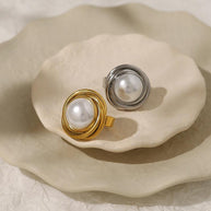 Pearl Ribbed Open Ring JSR020047