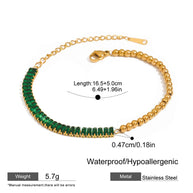 Half Ball Half Green CZ Bracelet JXB0112067-GN