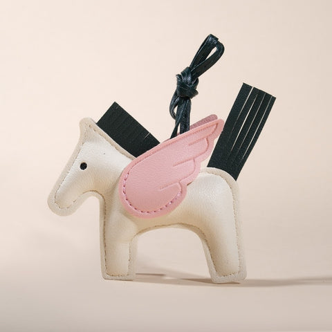 Colorful Pegasus Charm | Handmade Leather Bag Keychain Gift