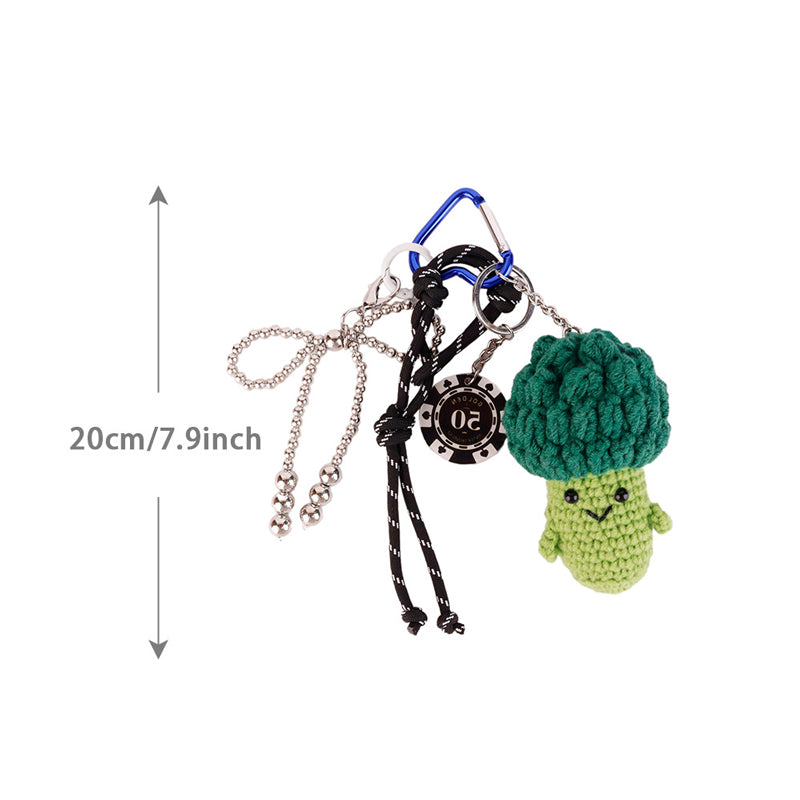 Unique Gift Keychain | Funny Crochet Fruit Veggie Plush Toy