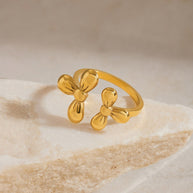 Double Flower Open Ring