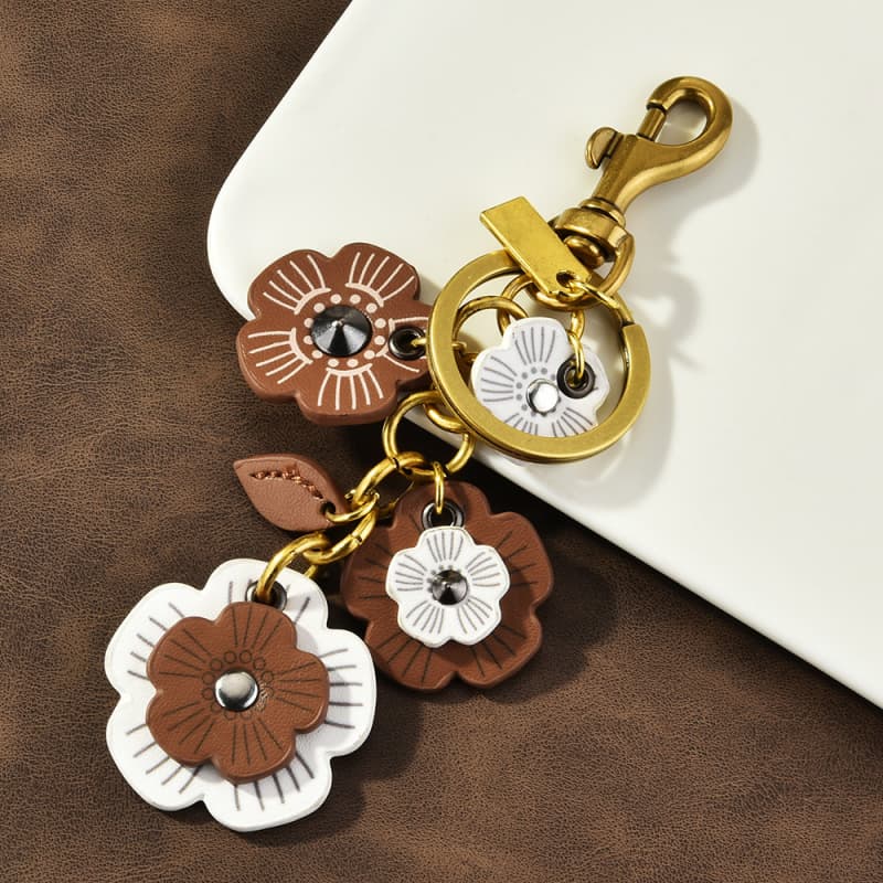 Pu Camellia Keychain JSJ241205
