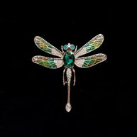 Dragonfly Insect Oil Drop Rhinestone Brooch Elegant Women's