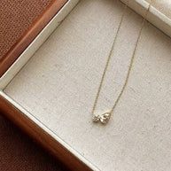 Double CZ Chain Necklace JO329