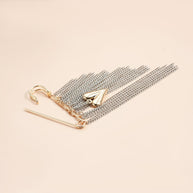 Color Block Heart Brooch | Multi-Tassel Statement Lapel Pin