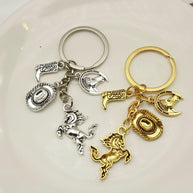 Cowboy Hat Keychain | Western Boot Charm | Classic Vintage