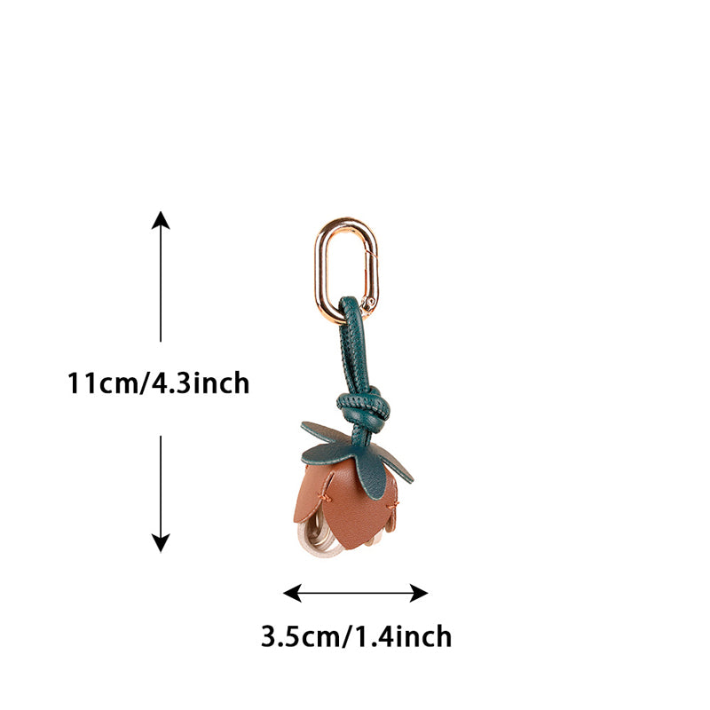 Luxury Rose Keychain | Leather Flower Bud Charm Elegant