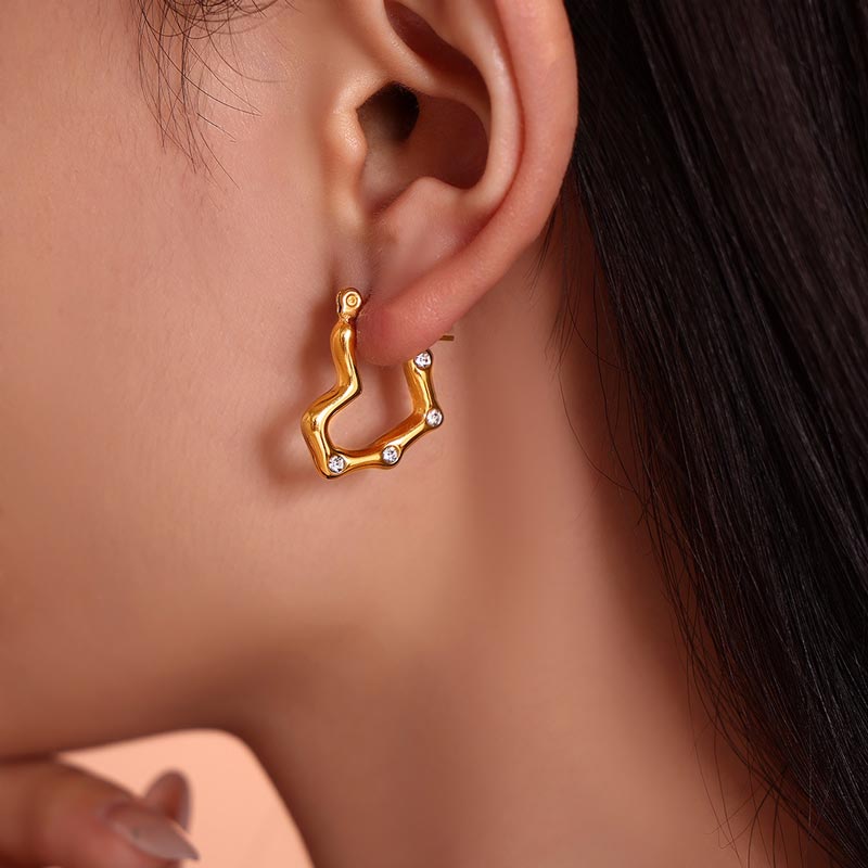 Polka Dots Heart Earring