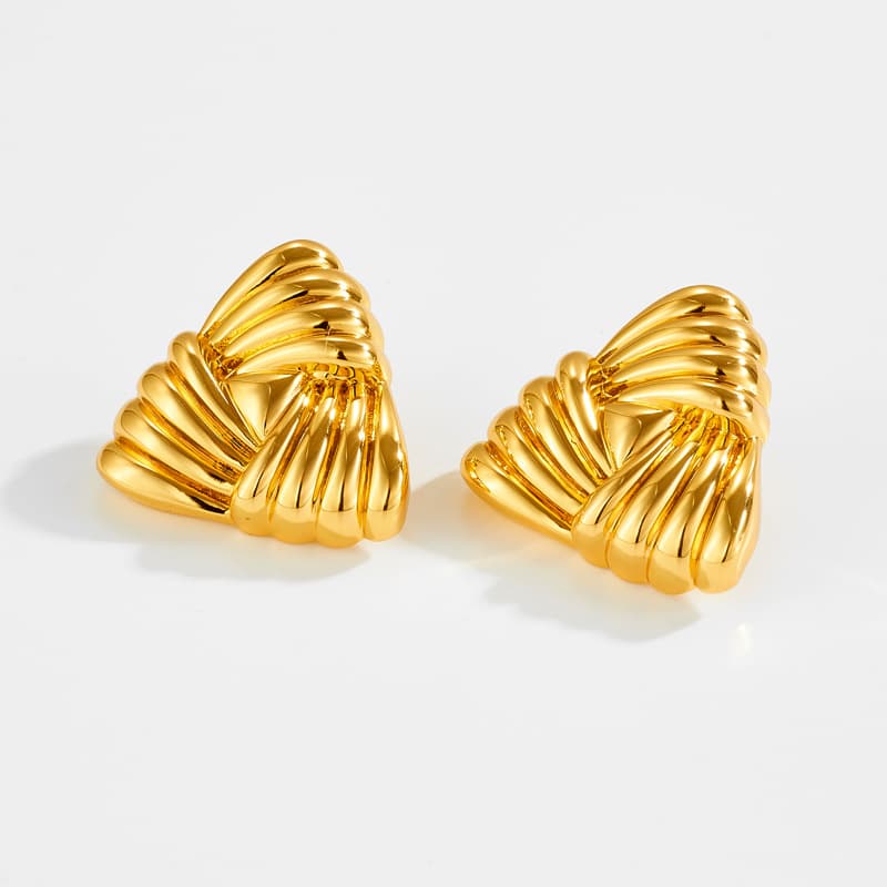 Textured Triangle Stud Earring JO768