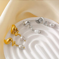 Spiral Pearl Earring