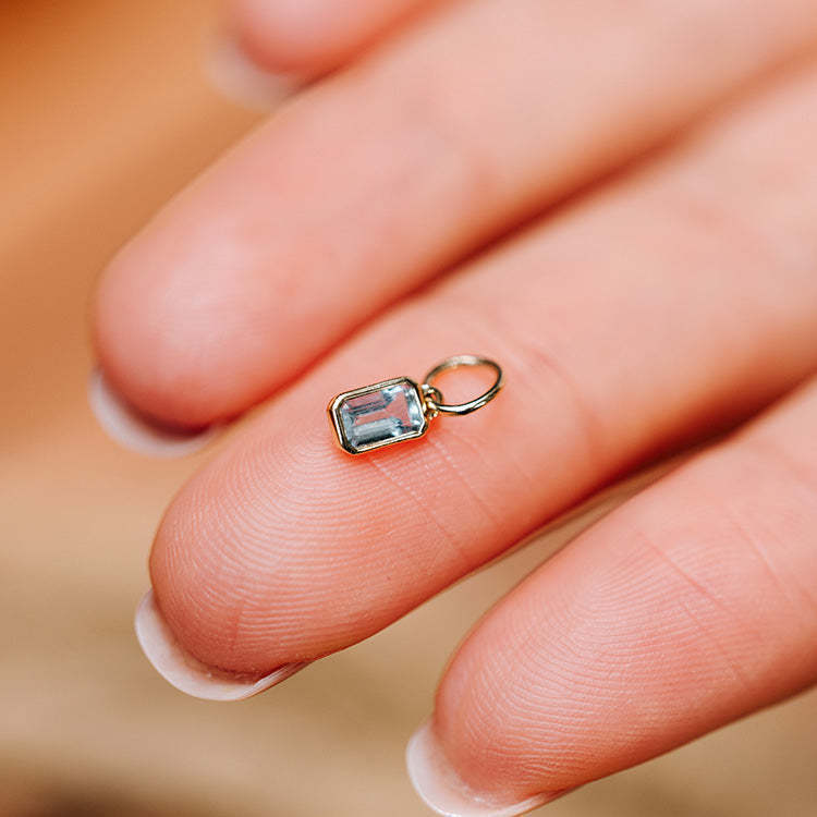 Square Shape 12 Birthstones Pendant Colorful Zircon DIY Charm