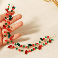 Christmas Headband | Red Green Rhinestone Party Hairband