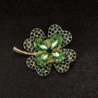 Green Clover Brooch | Four Leaf Lucky Pin | Women's Gift