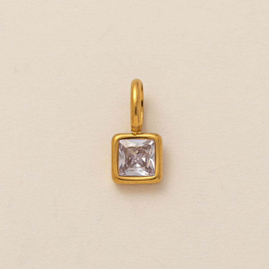 European Colorful 12 Birthstones Pendant Zircon DIY Charm