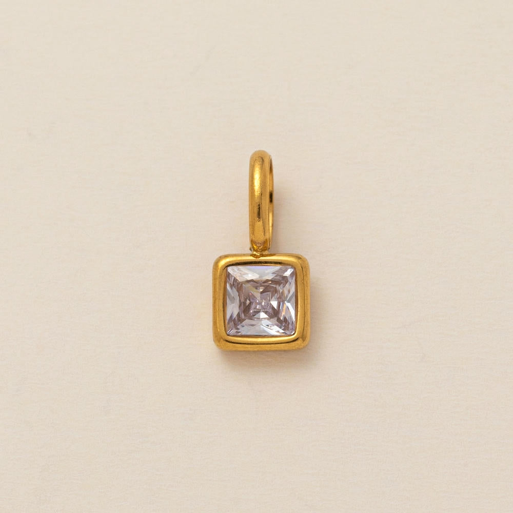 European Colorful 12 Birthstones Pendant Zircon DIY Charm