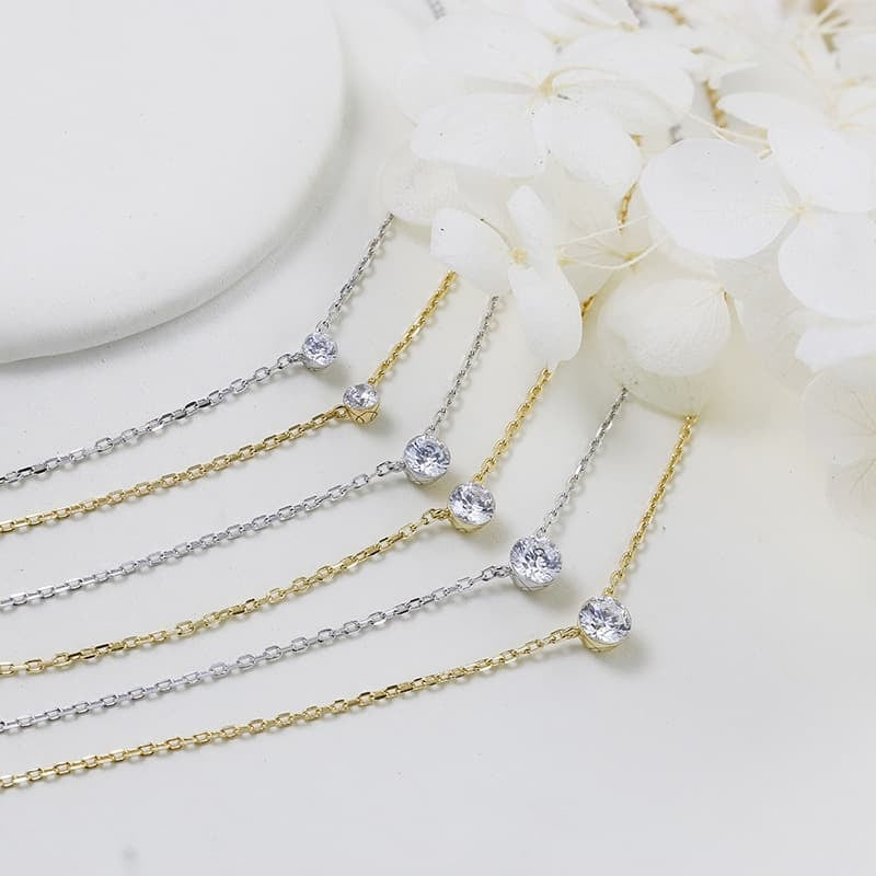 Minimalist Moissanite Chain Necklace GS2621