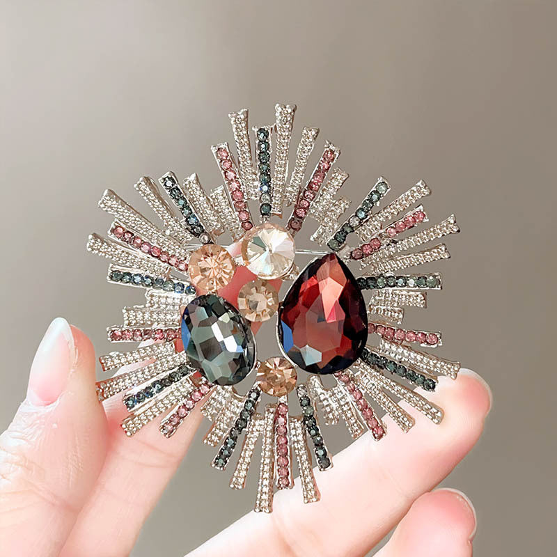 Fireworks Brooch | Gemstone Sparkle Pin | Evening Party
