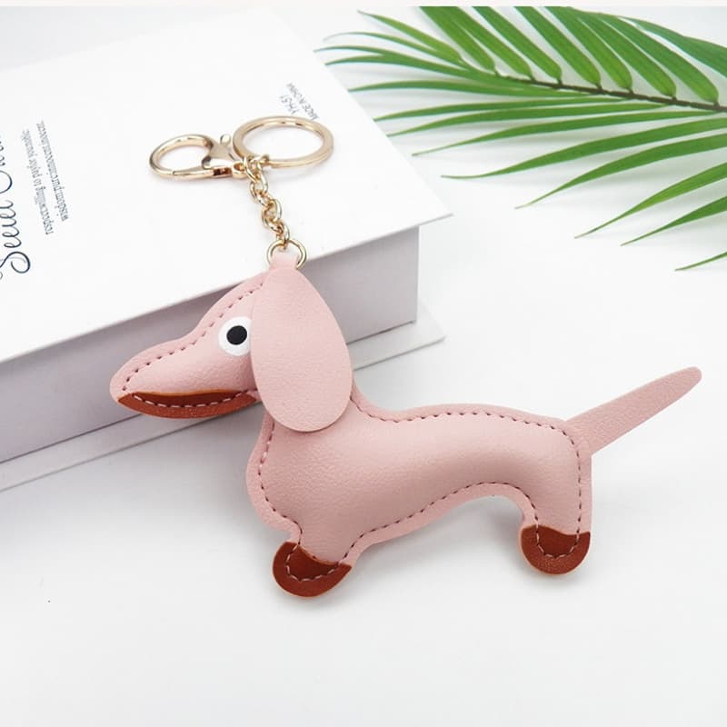 Dachshund Leather Key Chain JDC09