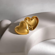 Puffs Heart Stud Earring JSE010184