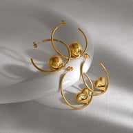 Ball Hoop Earring JSE010133