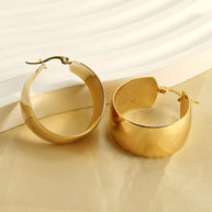 Wide Large Tube Hoop Earrings