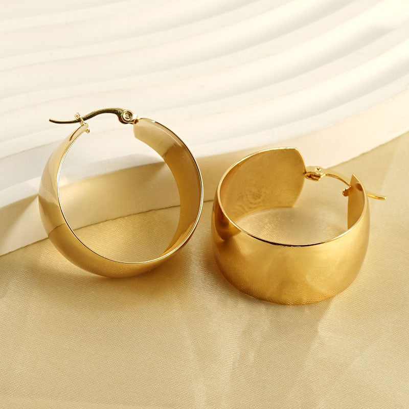 Wide Large Tube Hoop Earrings