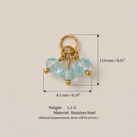 Vintage Gemstone Crystal Stainless Steel DIY Pendants Charm