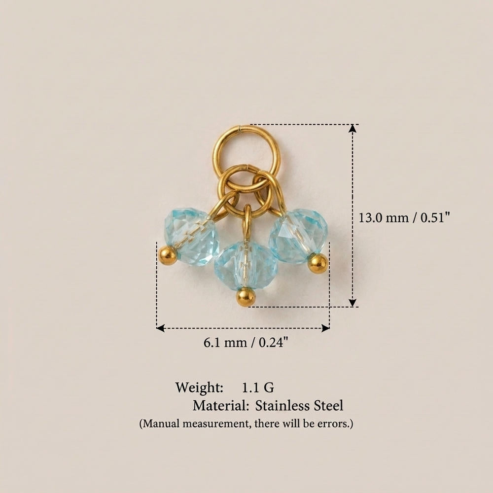 Vintage Gemstone Crystal Stainless Steel DIY Pendants Charm