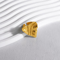 Textured Heart Open Ring JSR020014