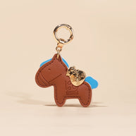 Money Horse Charm | Handmade Leather Bag & Car Keychain