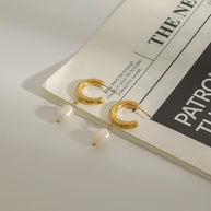 Pearl Drop Hoops