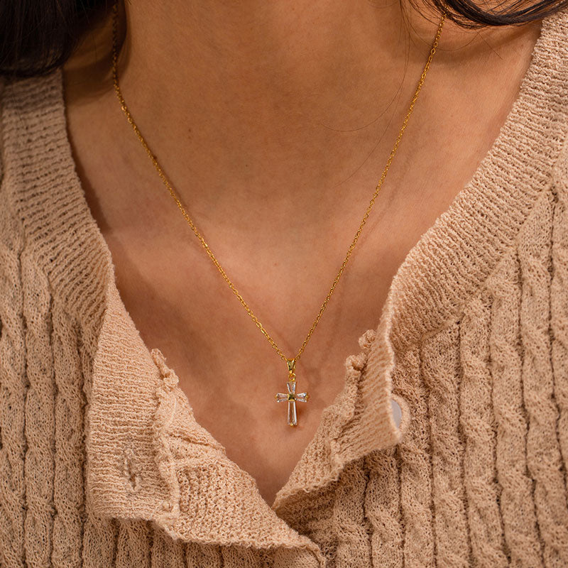 CZ Cross Necklace